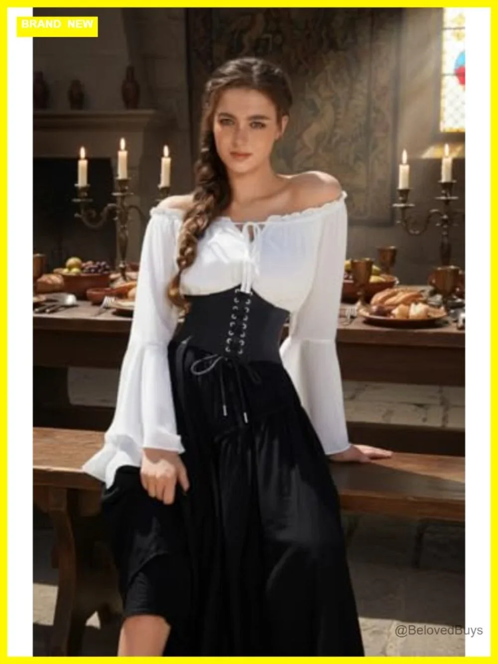 Lace-up Corset Waist Belt PU Leather with Elastic Band